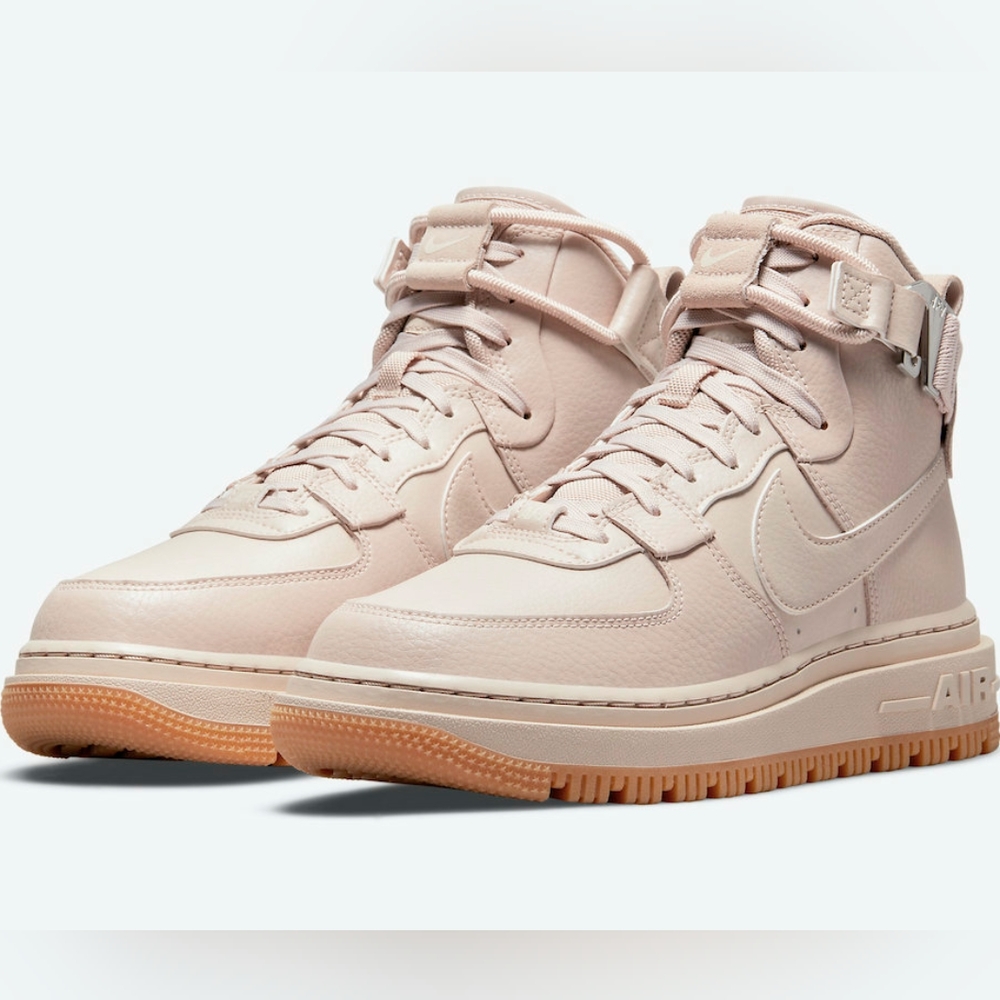 Nike Air force 1 High Utility ankle boots size 6 -arctic pink with silver buckle